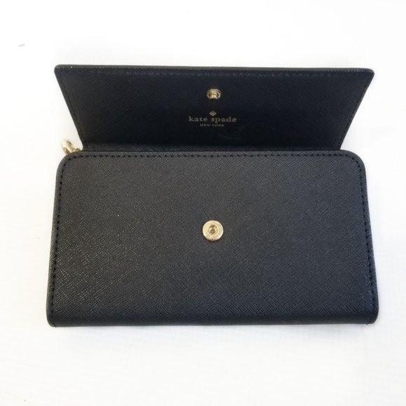 Kate Spade New York Cedar Street Leather Tri-fold Wallet Wristlet Phone Case - Picture 5 of 6